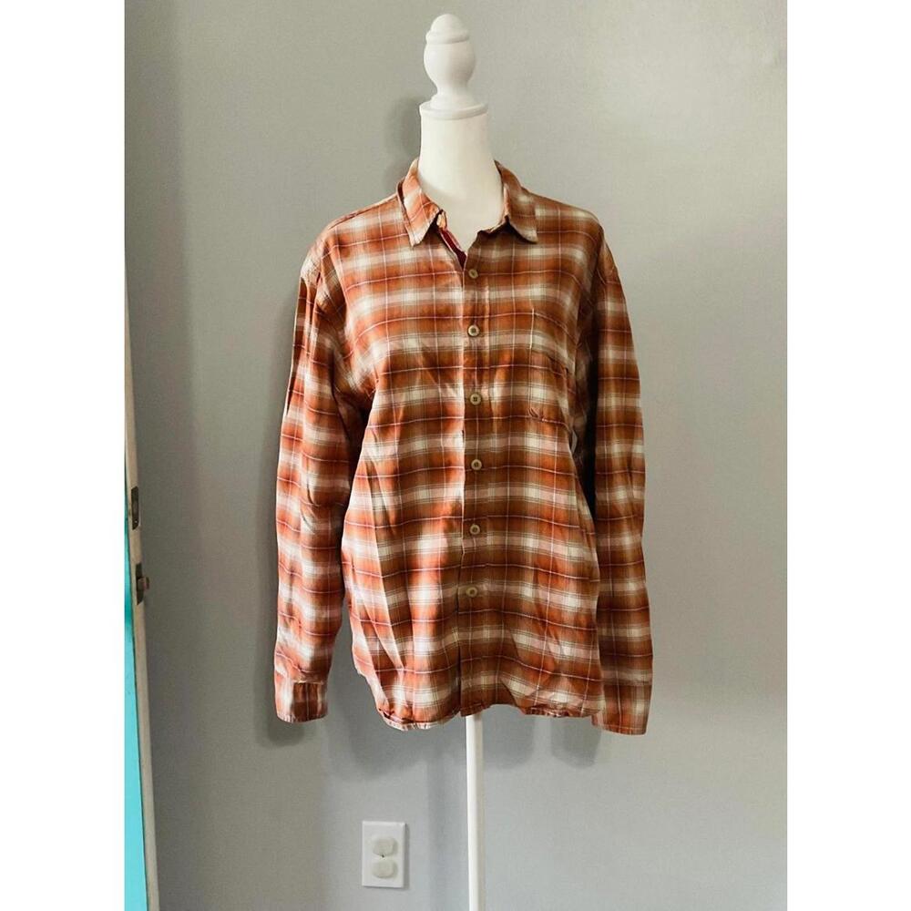 Horny Toad Plaid Button-Up Shirt with Embroidered Detail